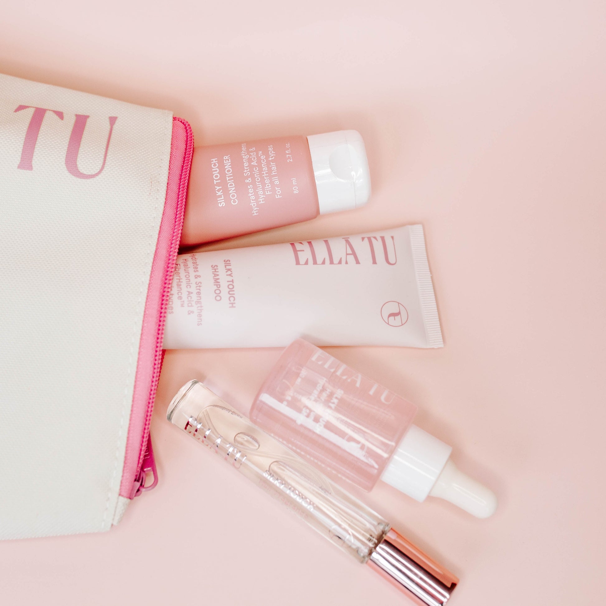 The Ellātu Travel Kit let's you bring your hair care on the go. All products are specially formulated for dry, damaged hair.