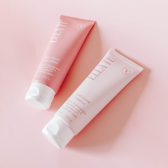Just because you are on the go, you don't need to neglect your hair care routine. Take the Ellatu Siljky Touch Shampoo and Conditioner with you where ever you go. Give your hair the care it deserves.